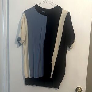 Blue & White striped stretch shirt